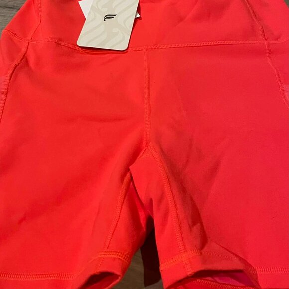 Fabletics Women’s On-The-Go Powerhold HW 6” Orange Athletic Short Sz M nwt - Picture 2 of 5